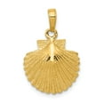 thumbnail image 1 of Real 14kt Yellow Gold Scallop Shell Pendant; for Adults and Teens; for Women and Men, 1 of 4