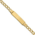 thumbnail image 1 of Real 14kt Yellow Gold Semi-solid Curb Link ID Chain Bracelet; 8 inch; Lobster Clasp; for Adults and Teens; for Women and Men, 1 of 1