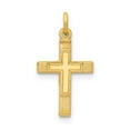 thumbnail image 1 of Real 14kt Yellow Gold Small Cross Charm Pendant; for Adults and Teens; for Women and Men, 1 of 6