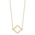 thumbnail image 1 of Real 14kt Yellow Gold Small Necklace Quatrefoil Design; 18 inch; Lobster Clasp; for Adults and Teens; for Women and Men, 1 of 2