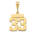 thumbnail image 1 of Real 14kt Yellow Gold Small Polished Number 33 Charm Pendant; for Adults and Teens; for Women and Men, 1 of 4