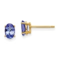 thumbnail image 1 of Real 14kt Yellow Gold Tanzanite Post Earrings; for Adults and Teens; for Women and Men, 1 of 1