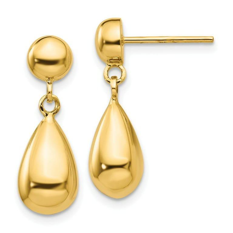 14k yellow sale gold teardrop earrings