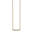thumbnail image 1 of Real 14kt Yellow Gold Tiny Bar Necklace With out chain Necklace Mounting; for Adults and Teens; for Women and Men, 1 of 2