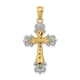 thumbnail image 1 of Real 14kt and Rhodium Diamond Cut Cross Pendant; for Adults and Teens; for Women and Men, 1 of 4