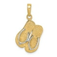 thumbnail image 1 of Real 14kt and Rhodium Large Double Flip-Flop Pendant; for Adults and Teens; for Women and Men, 1 of 4