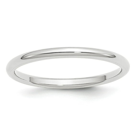 Real 14ktW 2mm Standard Comfort Fit Band Size 11; for Adults and Teens; for Women and Men