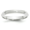 thumbnail image 1 of Real 14ktW 3mm Half Round with Edge Band Size 10.5; for Adults and Teens; for Women and Men, 1 of 3