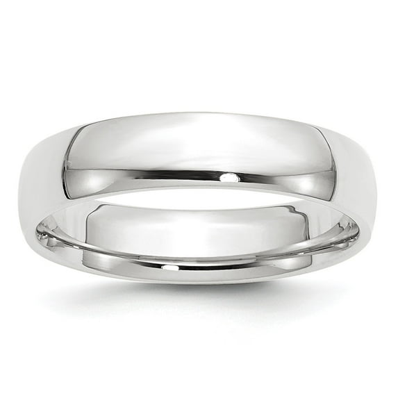 Real 14ktW 5mm LTW Comfort Fit Band Size 9.5; for Adults and Teens; for Women and Men