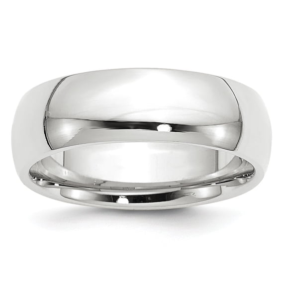 Real 14ktW 7mm Standard Comfort Fit Band Size 13.5; for Adults and Teens; for Women and Men