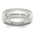 thumbnail image 1 of Real 14ktW 8mm Double Milgrain Comfort Fit Band Size 8; for Adults and Teens; for Women and Men, 1 of 3