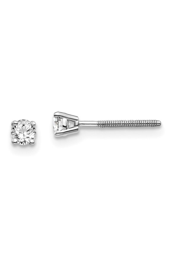 Real 14ktw .20ct SI3 G-I Diamond Stud Thread on/off Post Earrings; for Adults and Teens; for Women and Men