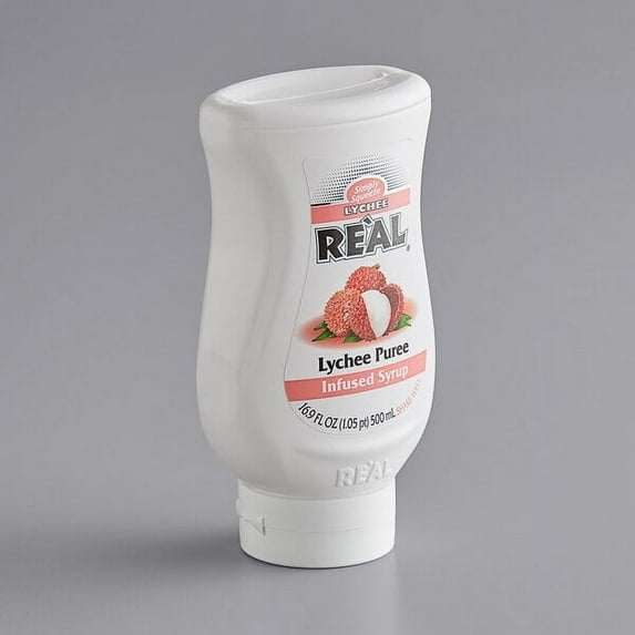 Real 16.9 fl. oz. Lychee Puree Infused Syrup