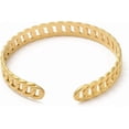thumbnail image 1 of Real 18K Gold Plated Curb Chain Cuff Bangles Stainless Steel Open Jewelry Bracelet for Women Bridesmaids Gifts, 1 of 3