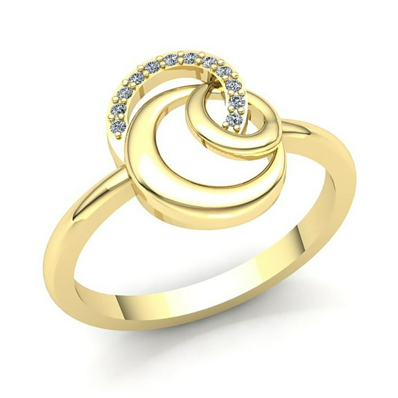 Real 1carat Round Cut Diamond Ladies Bridal Interlinked Engagement Fancy Ring Solid 14K Rose, White or Yellow Gold IJ SI2