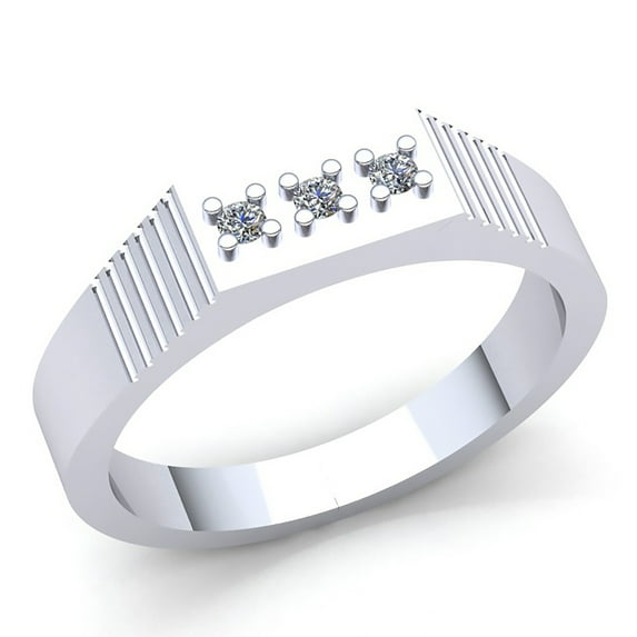 Real 1ct Round Cut Diamond Mens Classic 3Stone Anniversary Engagement Ring Solid 14K Rose, White or Yellow Gold IJ SI2