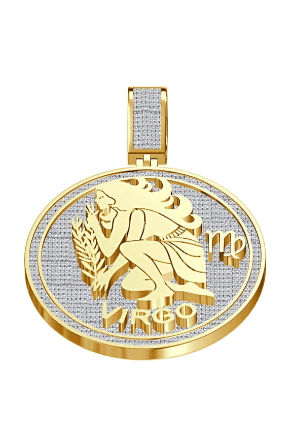 Real 2.50 Cwt. VVS1 Natural MOISSANITE Diamond Zodiac Sign Virgo Charm Pendant