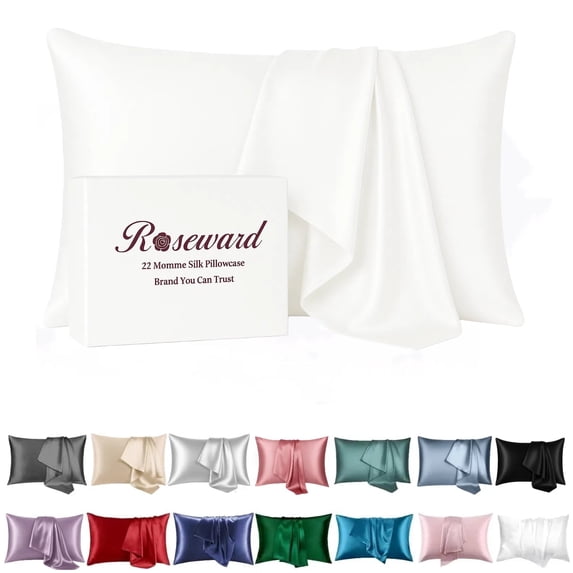 Real 22 Momme Silk Pillowcase for Hair and Skin Made in USA, Pure Silk Pillow Cases Standard Size with Zipper, 6A Grade 100% Organic Silk, Cooling, Anti Acne, Soft, 1 Pc 20"x26"