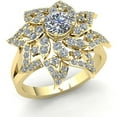 thumbnail image 1 of Real 2carat Round Cut Diamond Ladies Flower Solitaire Anniversary Engagement Ring Solid 14K Rose, White or Yellow Gold GH SI2, 1 of 3