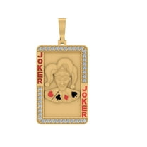 Real 3.00 Cwt Moissanite Diamond Iced Out Joker Playing Cards Playing Cards Custom 14K Gold Finish Pendant Charm Necklace