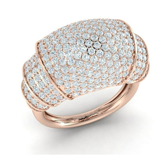 Real 3.25carat Round Cut Diamond Prong Women's Fancy Cluster Bridal Ring Anniversary Wedding Band Solid 14K Gold GH I1