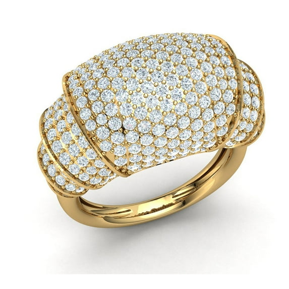 Real 3.25carat Round Cut Diamond Prong Women's Fancy Cluster Bridal Ring Anniversary Wedding Band Solid 14K Gold GH I1