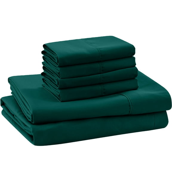 Real 300-Thread-Count, 100% Egyptian Cotton, 6 PC Sheet Set [1 Fitted, 1 Flat, 4 Pillowcases] |Twin-XL Size, Teal Blue Color| 300TC Egypt Long Staple Cotton, Fit Upto 12" Deep Pockets, Silky Sateen