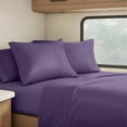 thumbnail image 1 of Real 300 Thread Count, 100% Organic natural Cotton, 18" Deep Pocket Sheet Set [72" X 75"] RV Short King Size, Plum, 1 of 8