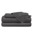 thumbnail image 1 of ABORN 400-TC Egyptain Cotton Adult Bedsheet [4 PCs Full, Dark Grey] 12" Deep Pockets, 1 of 7