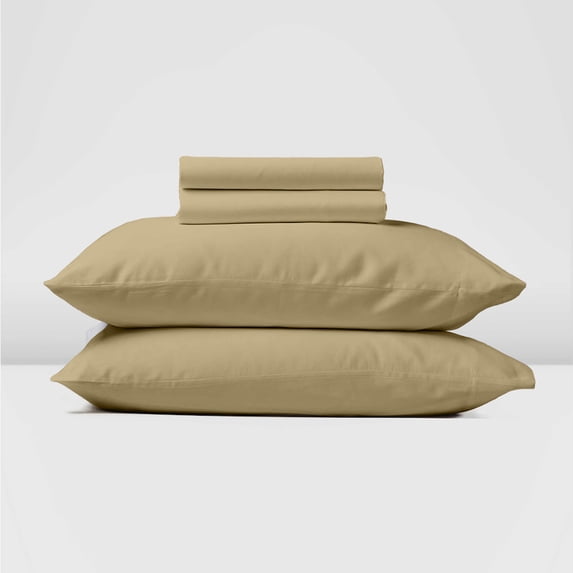 Real 400 Thread Count, 100% Egyptian Cotton Sheet Set [4 PC- Full Size, Taupe Color] Bedsheet Sets, Fit EXTRA DEEP 22" Deep Pocket, Soft Silky Satin Weave Breathable