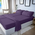 thumbnail image 1 of Real 400 Thread Count, FITs 25" EXTRA DEEP POCKET, 100% Egyptian Cotton [Split California King - 5 PC Size, Plum Color], 1 of 8