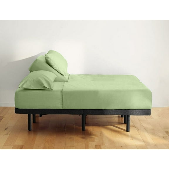 ABORN 400-TC 100% Egyptian Cotton 24" Deep Pocket - Split Head Queen- 30" Split, Sage