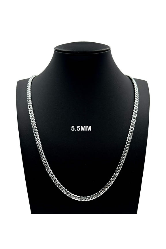 Real 5.5MM Solid 925 Sterling Silver Italian MIAMI CUBAN LINK CHAIN Necklace UNISEX