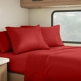 thumbnail image 1 of Real 500 Thread Count, 100% Organic natural Cotton, 6" Deep Pocket Sheet Set [66" X 80"] RV Olympic Queen Size, Burgundy, 1 of 8