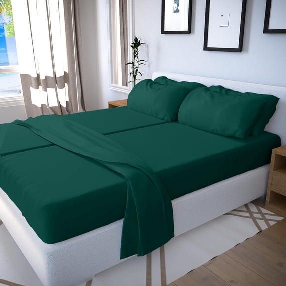 Real 600 Thread Count, 100% Egyptian Cotton [Split California King - 5 PC Size, Teal Blue Color] Fit upto 10" Deep Pocket