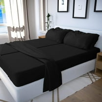 Real 700 Thread Count, 100% Egyptian Cotton [Split Queen - 5 PC Size, Black Color] Fit upto 10" Deep Pocket