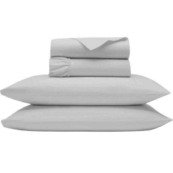 Shrinita 700 Thread Count Organic Cotton Bedsheet 4 PC Alaskan King Silver 25" Deep Pockets