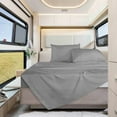 thumbnail image 1 of Real 800 Thread Count, 100% Egyptian Cotton, 24" Deep Pocket Sheet Set [42" X 80"] Truck Size, Silver Color Bedsheet Sets, RV Camper Motor home bunk Cot bed boat sheet set, 1 of 7