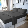 thumbnail image 1 of Real 800 Thread Count, 100% Egyptian Cotton [Split King - 5 PC Size, Dark Grey Color] Fit upto 12" Deep Pocket, 1 of 8