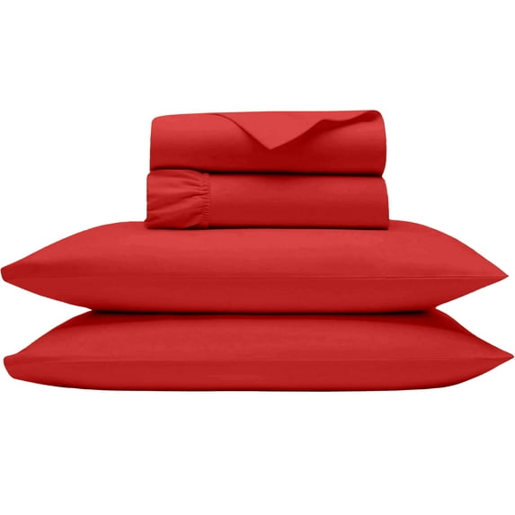 Shrinita 800 Thread Count Organic Cotton Bedsheet 4 PC Queen-XL Burgundy 15" Deep Pockets