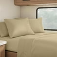thumbnail image 1 of Real 800 Thread Count, 100% Organic natural Cotton, 12" Deep Pocket Sheet Set [70" X 80"] RV Camper King Size, Taupe, 1 of 8