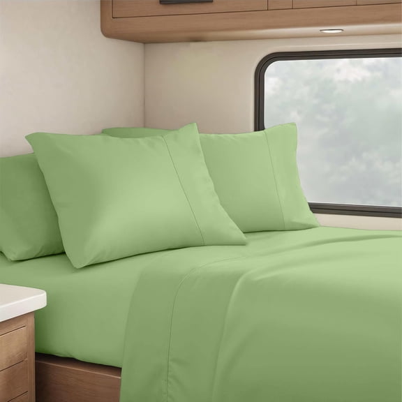 Real 800 Thread Count, 100% Organic natural Cotton, 25" Deep Pocket Sheet Set [48" X 75"] Three Quarter Size, Sage