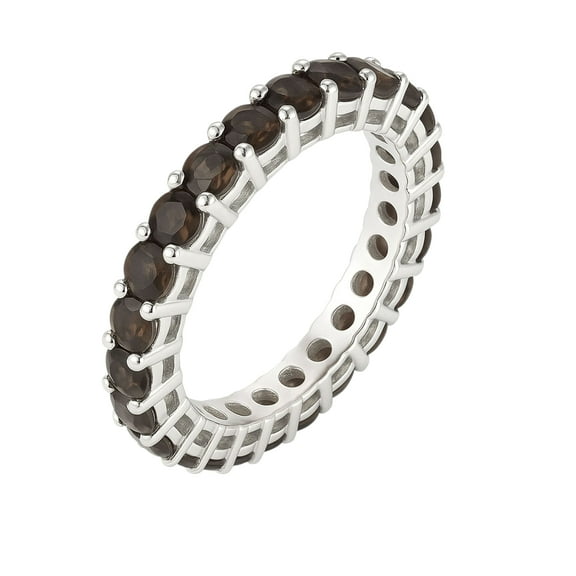 Real 925 Sterling Silver Thumb Ring for Men Women, Genuine Smoky Topaz Gemstone Fashion Jewelry for Gifts, Modern Designer Band Rings, Size 6