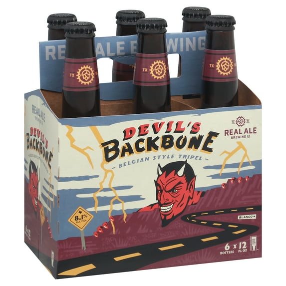 Real Ale Devils Backbone Belgian Tripel Craft Beer, 6 Pack, 12 fl oz Bottles, 8.1% ABV