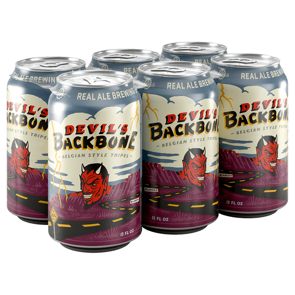 Real Ale Devils Backbone Belgian Tripel Craft Beer, 6 Pack, 12 fl oz Cans, 8.1% ABV