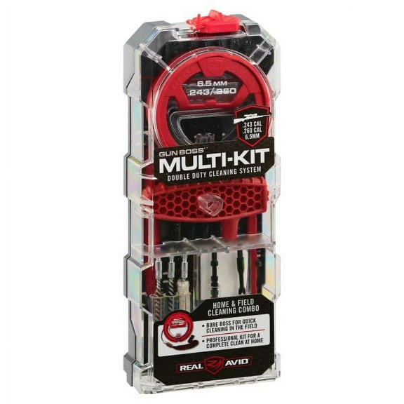 Real Avid Gun Boss Multi Kit- Double Duty Cleaning System for .243/ .260/ 6.5MM