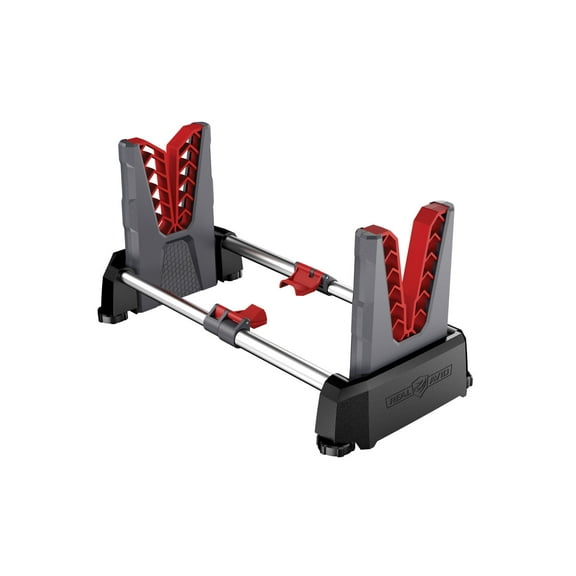 Real Avid Speed Stand Fold and Go Folding Long Gun Stand, Gray with Red Rubber Inserts
