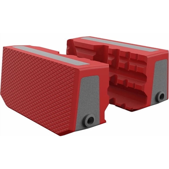 Real Avid Smart-Jaws Firearm Master Gun Vise Multi-Fit Sleeves, 9 Grooves, Textured Flat, 3 in Diameter, Thermoplastic Rubber, Medium, Gray/Red