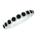 thumbnail image 1 of Rosec Jewels Real Black Onyx Half Eternity Ring for Women (AAA Quality), 18K White Gold, US 4.00, 1 of 9