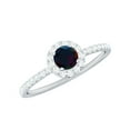 thumbnail image 1 of Rosec Jewels Real Black Opal Promise Ring for Women - Black Opal Diamond Ring - AAA Grade - Ready to Gift for Valentines Day, 10K White Gold, US 10.00, 1 of 10